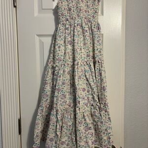 SweetHoney Pink and Green Sundress Spaghetti Strap Casual